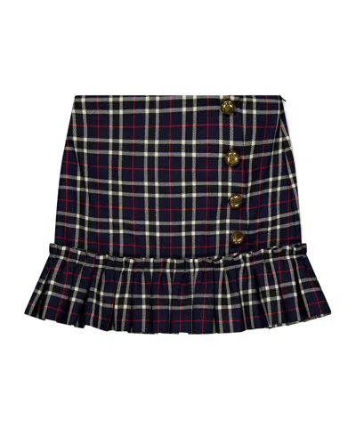Dolce & Gabbana Kids' Plaid Mini Skirt In Black