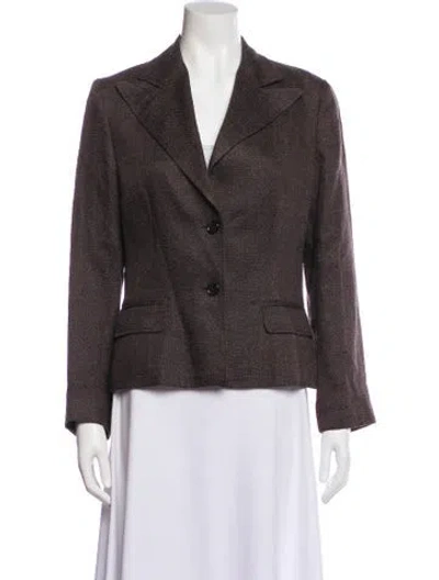 Pre-owned Dolce & Gabbana Plaid Print Blazer In Brown