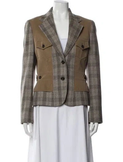 Pre-owned Dolce & Gabbana Plaid Print Blazer In Neutral