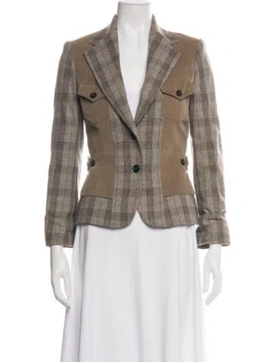 Pre-owned Dolce & Gabbana Plaid Print Blazer In Neutrals