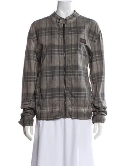 Pre-owned Dolce & Gabbana Plaid Print Evening Jacket In Gray