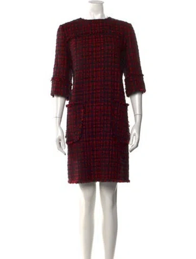 Pre-owned Dolce & Gabbana Plaid Print Knee-length Dress In Multi