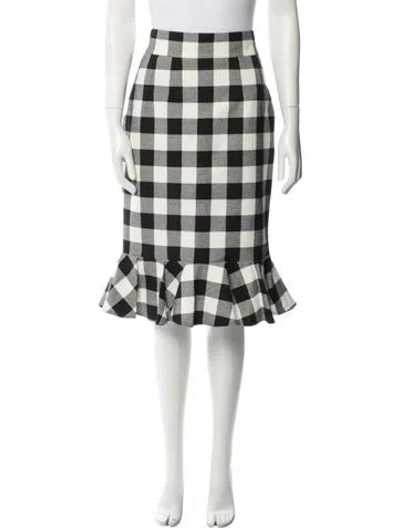 Pre-owned Dolce & Gabbana Plaid Print Knee-length Skirt In Black