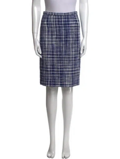 Pre-owned Dolce & Gabbana Plaid Print Knee-length Skirt In Blue