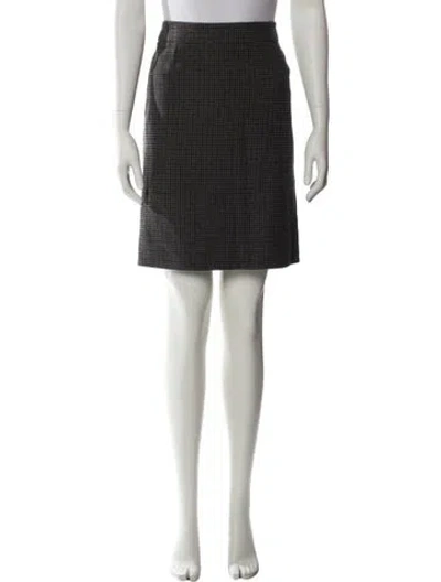 Pre-owned Dolce & Gabbana Plaid Print Knee-length Skirt In Gray