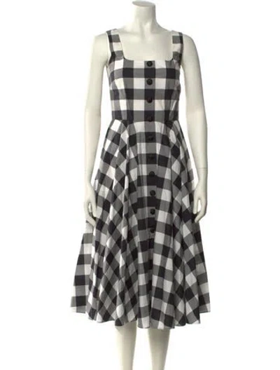 Pre-owned Dolce & Gabbana Plaid Print Midi Length Dress