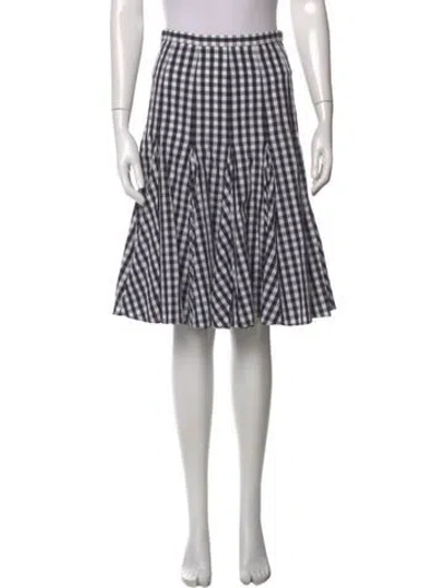 Pre-owned Dolce & Gabbana Plaid Print Midi Length Skirt In Black/white