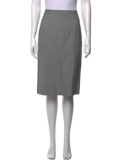 Pre-owned Dolce & Gabbana Plaid Print Midi Length Skirt In Gray