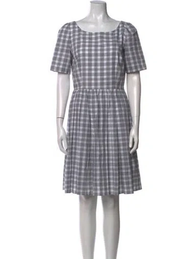 Pre-owned Dolce & Gabbana Plaid Print Mini Dress In White