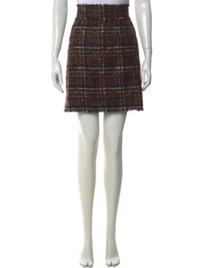 Pre-owned Dolce & Gabbana Plaid Print Mini Skirt
