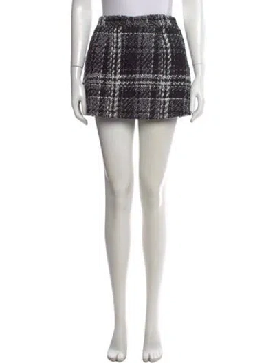 Pre-owned Dolce & Gabbana Plaid Print Mini Skirt In Black