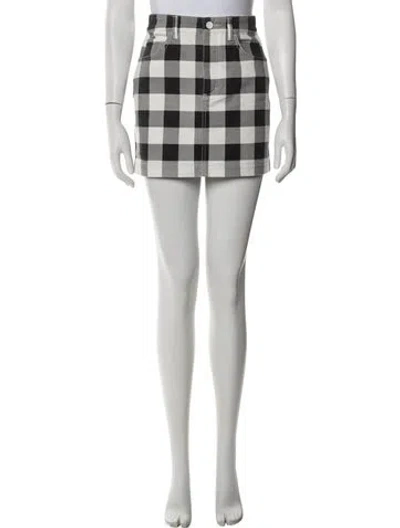 Pre-owned Dolce & Gabbana Plaid Print Mini Skirt In Gray