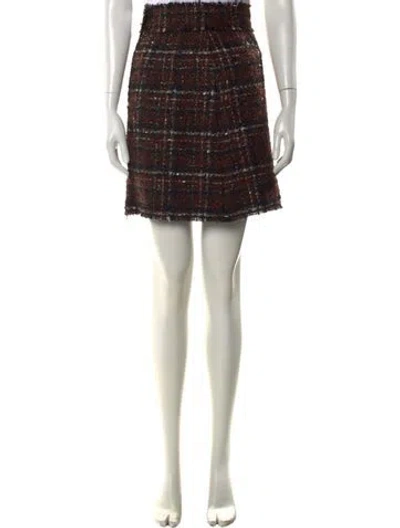 Pre-owned Dolce & Gabbana Plaid Print Mini Skirt In Multi