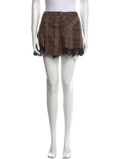 Pre-owned Dolce & Gabbana Plaid Print Mini Skirt W/ Tags