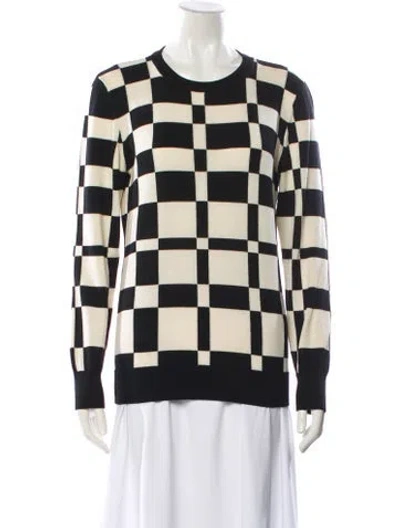 Pre-owned Dolce & Gabbana Plaid Print Scoop Neck Sweater