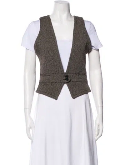 Pre-owned Dolce & Gabbana Plaid Print Vest In Brown