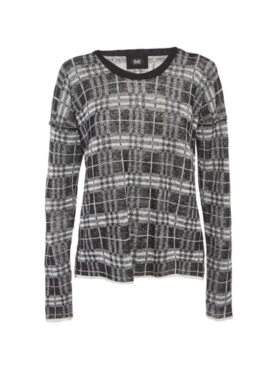 Pre-owned Dolce & Gabbana Plaid Sweater In Black