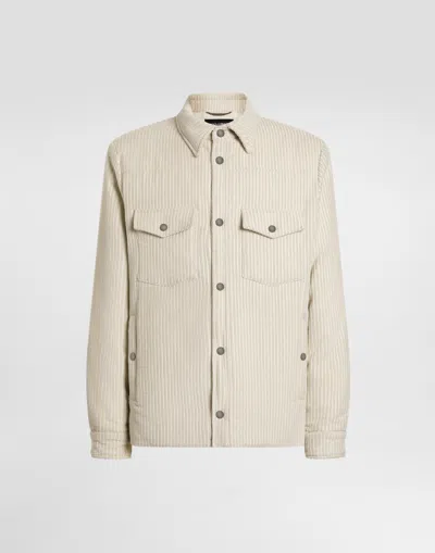 DOLCE & GABBANA PLAIN VELVET JACKET WITH FUR COLLAR