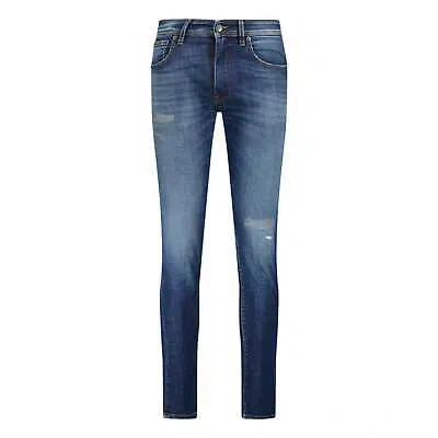 Pre-owned Dolce & Gabbana Plaque Washed Look Skinny Fit Jeans In Blue