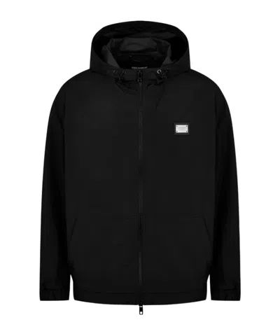 Dolce & Gabbana Plate Windbreaker Jacket Mens In Black