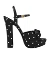 Dolce & Gabbana Keira Embellished Polka-dot Satin Sandals In Pois Picc Bco F.nero