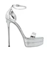 Dolce & Gabbana Metallic Mirror Ankle-strap Platform Sandals In White