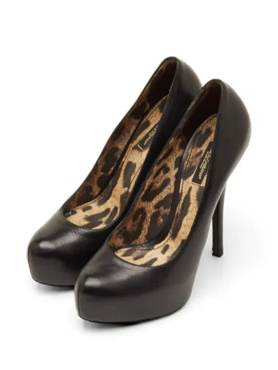 Pre-owned Dolce & Gabbana Platform Leather Pumps In Black