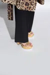 Dolce & Gabbana Foiled Craquelé Calfskin Platform Sandals In Gold