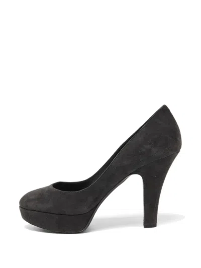 Pre-owned Dolce & Gabbana Platform Suede Pumps In Black