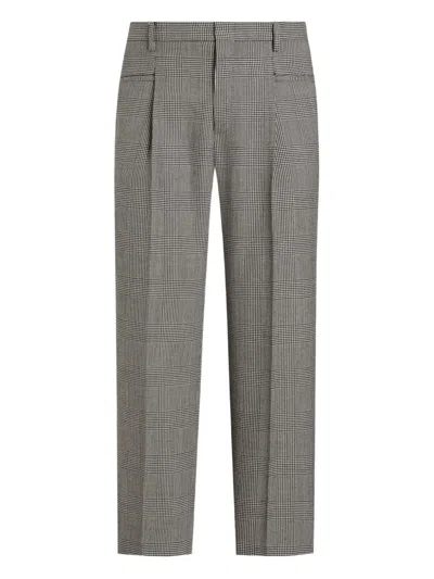 Dolce & Gabbana Pleat-detail Checked Trousers In Green