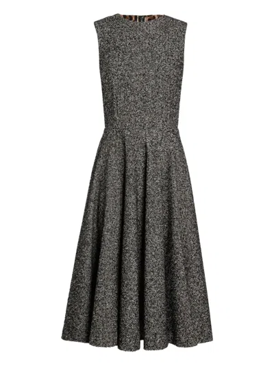 Dolce & Gabbana Pleat-detail Midi Dress In Black
