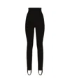 Dolce & Gabbana Pleat-detail Stirrup Leggings In Black