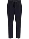 Dolce & Gabbana Blue Joggers Pants With Drawstring And Logo Patch In Stretch Polyamide Man In Blau