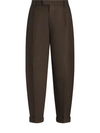 Dolce & Gabbana Pleat-detailing Trousers In Brown