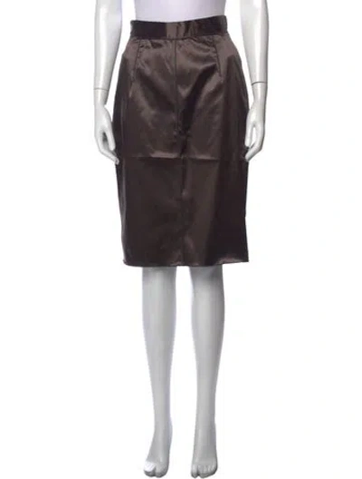 Pre-owned Dolce & Gabbana Pleated Accents Knee-length Skirt In Grey