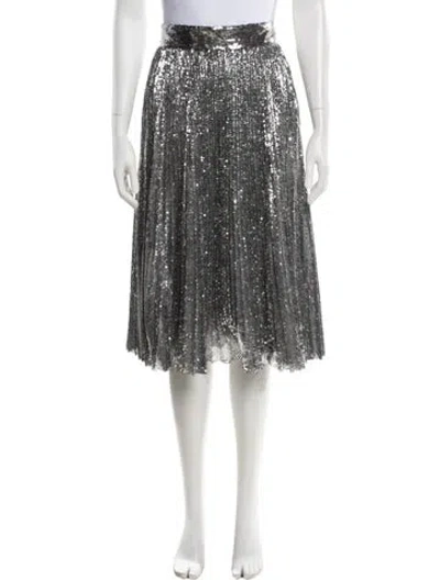 Pre-owned Dolce & Gabbana Pleated Accents Knee-length Skirt In Silver