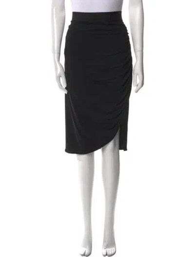 Pre-owned Dolce & Gabbana Pleated Accents Knee-length Skirt W/ Tags In Black