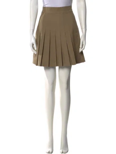 Pre-owned Dolce & Gabbana Pleated Accents Mini Skirt In Brown