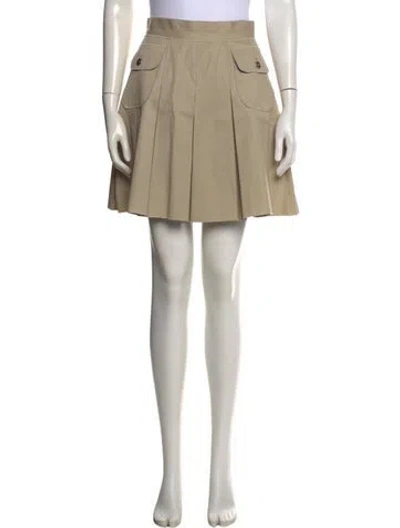 Pre-owned Dolce & Gabbana Pleated Accents Mini Skirt In Neutrals
