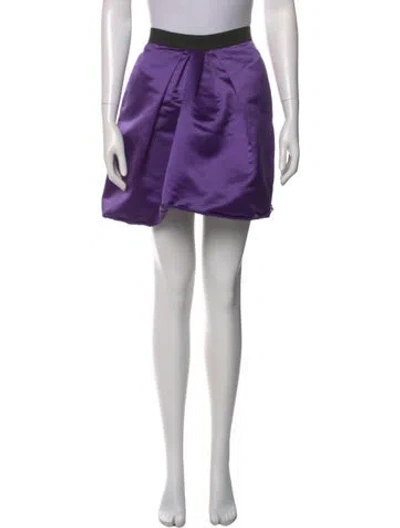 Pre-owned Dolce & Gabbana Pleated Accents Mini Skirt In Purple