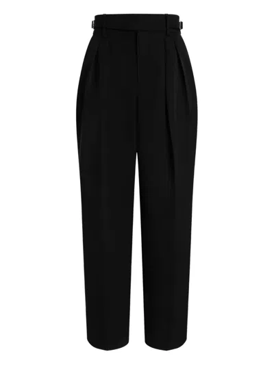Dolce & Gabbana Pleated Belted Trousers In Black