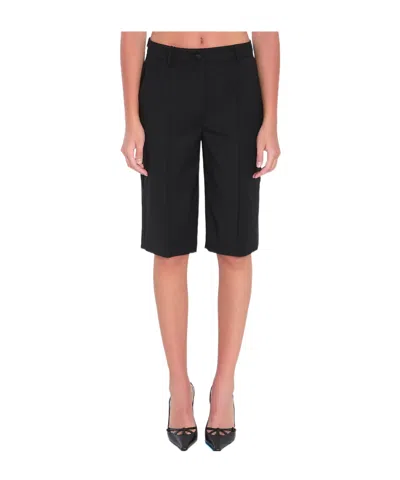 Dolce & Gabbana Pleated Bermuda Shorts In Black