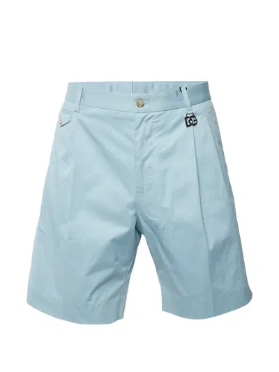 Pre-owned Dolce & Gabbana Pleated Bermuda Shorts In Blue