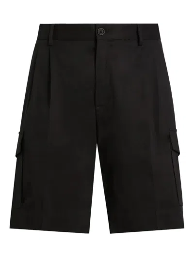 Dolce & Gabbana Pleated Cargo Shorts In Black