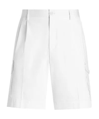 Dolce & Gabbana Pleated Cargo Shorts In White