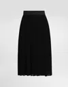 Dolce & Gabbana Pleated Chiffon Midi Circle Skirt In Black