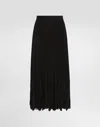 Dolce & Gabbana Gonna Midi In Chiffon And Black Lace In Black