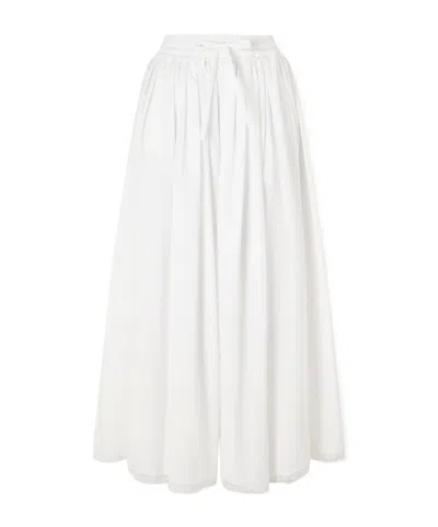 Dolce & Gabbana Pleated Cotton-blend Drawstring Maxi Skirt In White