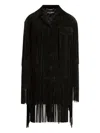 Dolce & Gabbana Pleated Fringe Coat In Black
