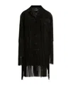 Dolce & Gabbana Pleated Fringe Coat In Black